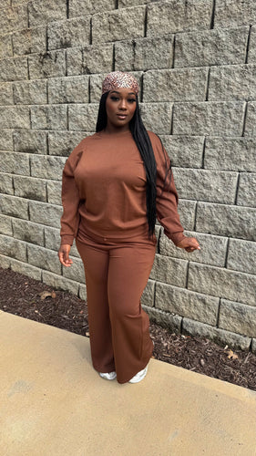 NIRINA TWO PIECE SET(CHOCOLATE)